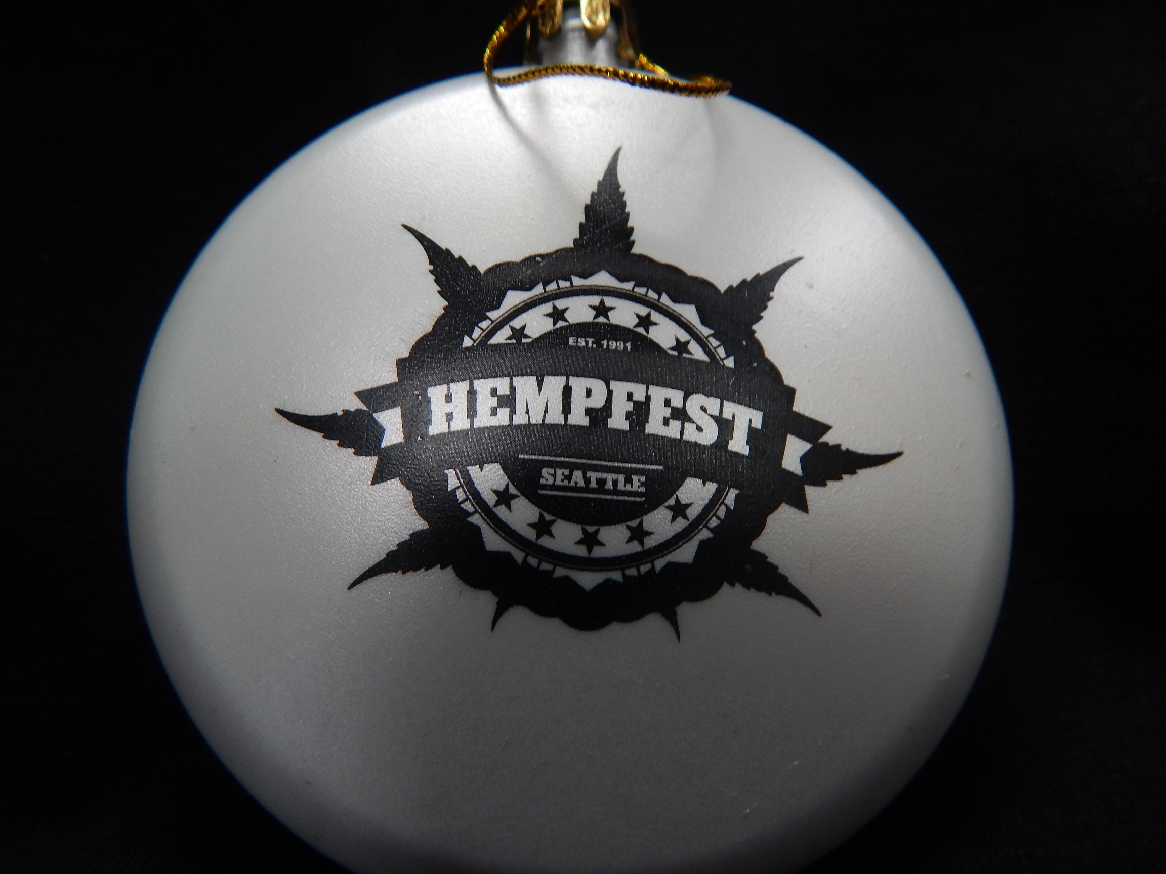 Ornament, Seattle Hempfest® Logo, White